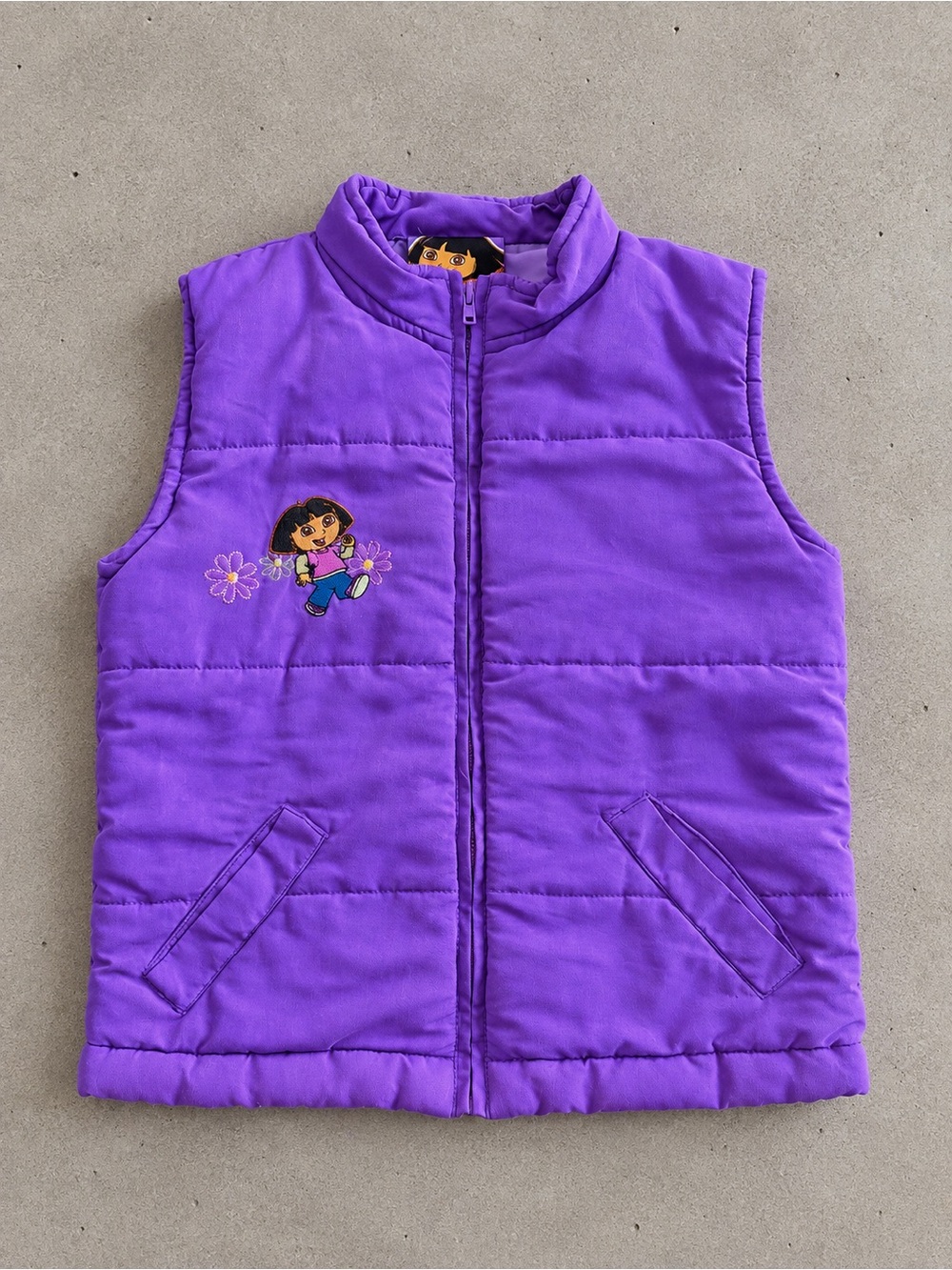 Y2K Purple Dora the Explorer Puffer Vest size 6T